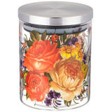 Емкость для сыпучих "РОСКОШНЫЙ САД", 850 мл боросиликатное стекло10*13 см AGNESS 887-138