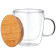 Кружка с двойными стенками "DOUBLE-WALL" 410 мл. с бамбук.крышкой (кор=24шт.) AGNESS 887-247