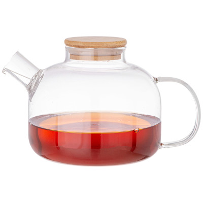 Чайник заварочный 1300 мл. с бамбуковой крышкой (кор=12шт.) AGNESS 887-252-1