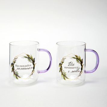 Набор кружек "ПРО ЛЮБОВЬ" из 2-х шт. 360 мл AGNESS 887-273