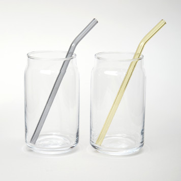 Набор стаканов из 2-х шт. со стекл. трубочками 495 мл AGNESS 887-290