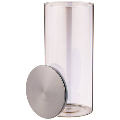 Емкость для сыпучих продуктов "SMOKY" 1700 мл диаметр=9,5 см. высота=27 см цвет:дымчатый AGNESS 889-107-1