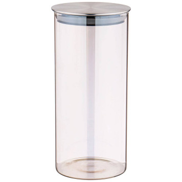 Емкость для сыпучих продуктов "SMOKY" 1700 мл диаметр=9,5 см. высота=27 см цвет:дымчатый AGNESS 889-107