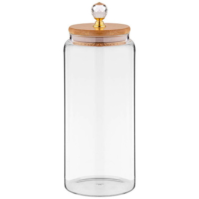 Емкость для сыпучих продуктов "KRISTALL" 1100 мл диаметр=9 см. высота=24 см цвет:прозрачный AGNESS 889-108