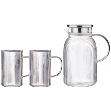 Набор "HIGH-TECH" кувшин с крышкой фильтром 1600 мл + 2 кружки 320 мл цвет:прозрачный AGNESS 889-150