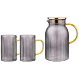 Набор "SMOKY" кувшин с крышкой фильтром 1600 мл + 2 кружки 320 мл цвет:дымчатый AGNESS 889-151