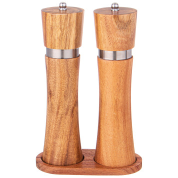 Набор мельниц для специй из 2х шт. на подставке акация 14х7х21,5 см AGNESS 897-115