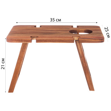 Столик сервировочный (винный) акация 35*25,4*21,4 см AGNESS 897-120-1