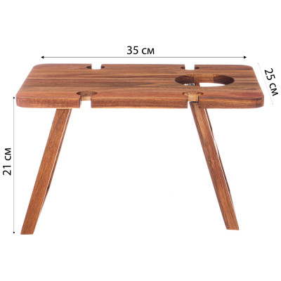 Столик сервировочный (винный) акация 35*25,4*21,4 см AGNESS 897-120-1