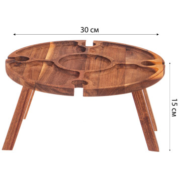 Столик сервировочный (винный) акация 30*30*15 см AGNESS 897-121-1