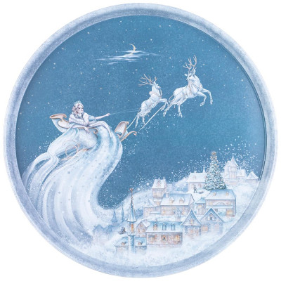 Поднос сервировочный коллекция "СНЕЖНАЯ КОРОЛЕВА" 33*2,1 см AGNESS 898-227