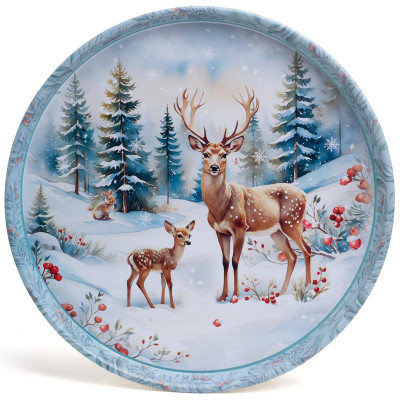 Поднос сервировочный "ЗИМНЯЯ СКАЗКА" 33*2,1 см AGNESS 898-242