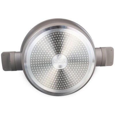 Сотейник со стекл. крышкой и антипригарным покрытием pfluon marble, 26*7,5 см AGNESS 902-105-5