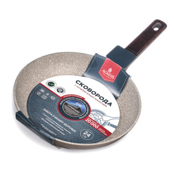 Сковорода с антипригарным покрытием pfluon marble, 24*4,8 см AGNESS 902-111-3