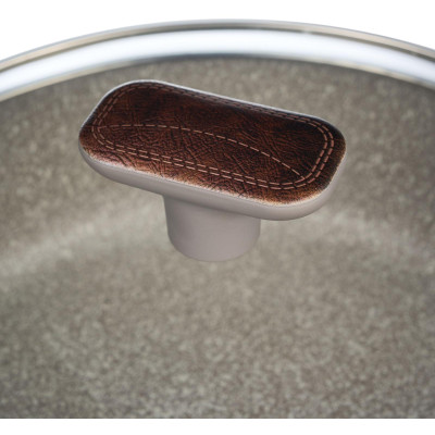 Сотейник со стекл. крышкой и антипригарным покрытием pfluon marble, 26*7,5 см AGNESS 902-115-3