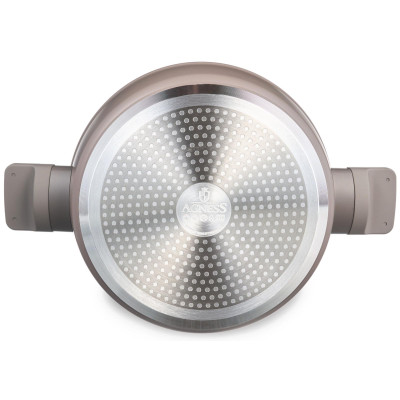 Сотейник со стекл. крышкой и антипригарным покрытием pfluon marble, 26*7,5 см AGNESS 902-115-5