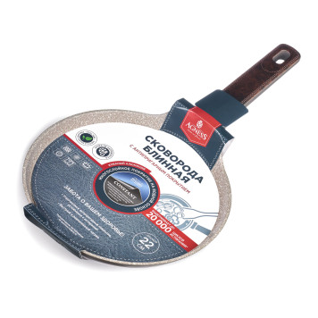 Сковорода блинная с антипригарным покрытием pfluon marble, 22*4,3 см AGNESS 902-116-3