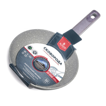 Сковорода с антипригарным покрытием pfluon marble, 20*4,5 см AGNESS 902-120-3