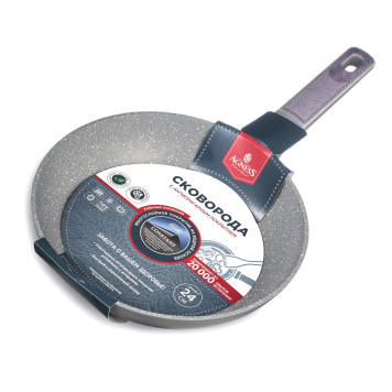 Сковорода с антипригарным покрытием pfluon marble, 24*4,8 см AGNESS 902-121-3