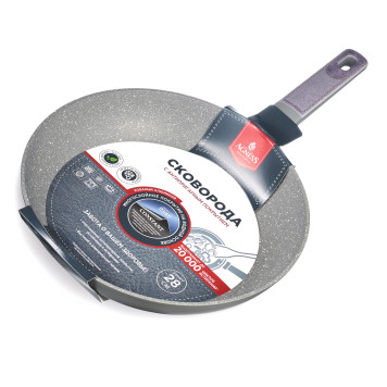 Сковорода с антипригарным покрытием pfluon marble, 28*5,2 см AGNESS 902-123-3