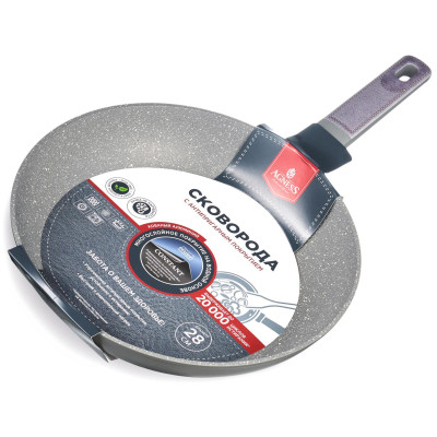 Сковорода с антипригарным покрытием pfluon marble, 28*5,2 см AGNESS 902-123-6
