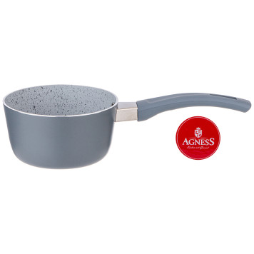 Ковшик "BLACK MARBLE" с антип. покр. ручка soft touch 600 мл без упаковки (кор=30шт.) 12*6 AGNESS 906-252