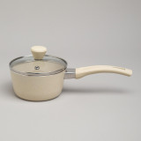 Ковшик антип. покр. ручка soft touch и стекл. крышкой 600 мл 12*6 см AGNESS 906-258