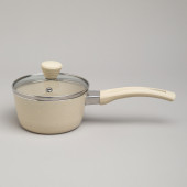 Ковшик антип. покр. ручка soft touch и стекл. крышкой 600 мл 12*6 см AGNESS 906-258