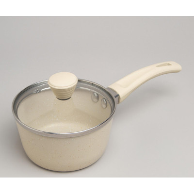 Ковшик антип. покр. ручка soft touch и стекл. крышкой 600 мл 12*6 см AGNESS 906-258-3