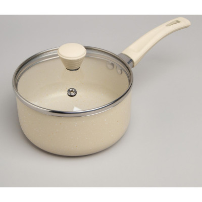 Ковшик антип. покр. ручка soft touch и стекл. крышкой 1000 мл 14*7 см AGNESS 906-259-2