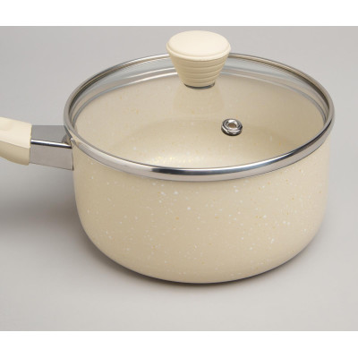 Ковшик антип. покр. ручка soft touch и стекл. крышкой 1000 мл 14*7 см AGNESS 906-259-4