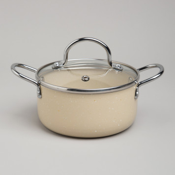 Кастрюля с антип. покр. и стекл. крышкой 950 мл, 14*7 см AGNESS 906-260