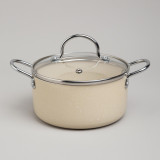 Кастрюля с антип. покр. и стекл. крышкой 1350 мл, 16*8 см AGNESS 906-261