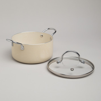 Кастрюля с антип. покр. и стекл. крышкой 1350 мл, 16*8 см AGNESS 906-261-2