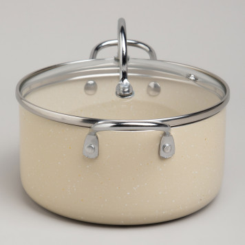 Кастрюля с антип. покр. и стекл. крышкой 1350 мл, 16*8 см AGNESS 906-261-3