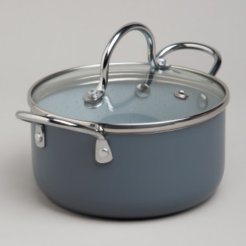 Кастрюля с антип. покр. и стекл. крышкой 950 мл, 14*7 см AGNESS 906-262-1