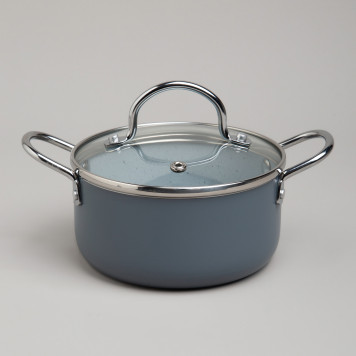 Кастрюля с антип. покр. и стекл. крышкой 950 мл, 14*7 см AGNESS 906-262