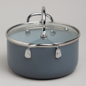 Кастрюля с антип. покр. и стекл. крышкой 950 мл, 14*7 см AGNESS 906-262-3