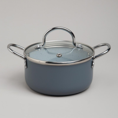 Кастрюля с антип. покр. и стекл. крышкой 950 мл, 14*7 см AGNESS 906-262