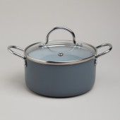 Кастрюля с антип. покр. и стекл. крышкой 1350 мл, 16*8 см AGNESS 906-263