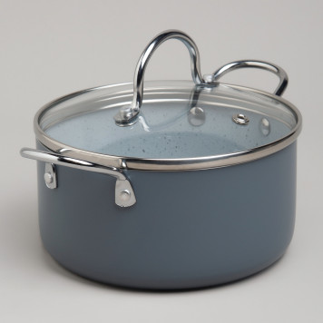 Кастрюля с антип. покр. и стекл. крышкой 1350 мл, 16*8 см AGNESS 906-263-1