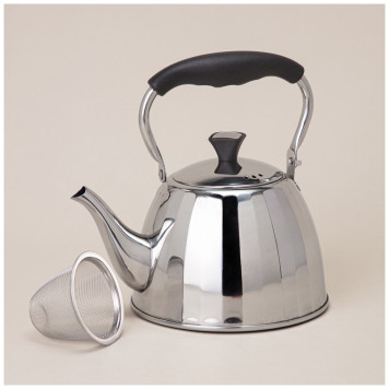 Чайник с фильтром, 1,0 л c индукцион. капсульным дном и складывающейся ручкой AGNESS 908-075-1