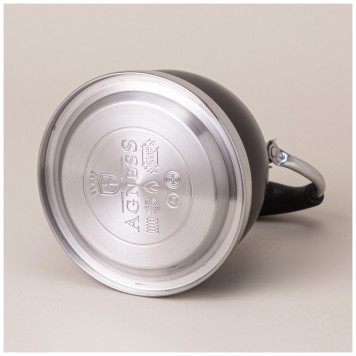 Чайник с фильтром, 1,0 л c индукцион. капсульным дном и складывающейся ручкой AGNESS 908-077-3