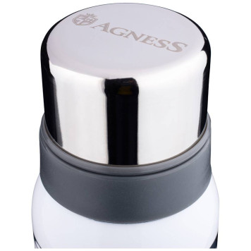 Термос с узким горлом и 2-мя крышками-чашками, 1000мл, колба нжс (кор=12шт.) AGNESS 910-102-2