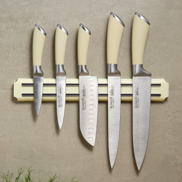 Набор ножей 6 пр.с магнитным держателем и ручкой из нерж.стали (кор=6набор.) AGNESS 911-041