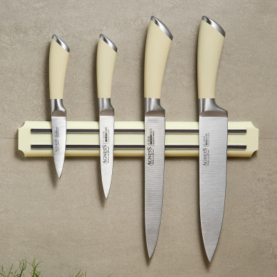 Набор ножей 5 пр.с магнитным держателем и ручкой из нерж.стали AGNESS 911-047