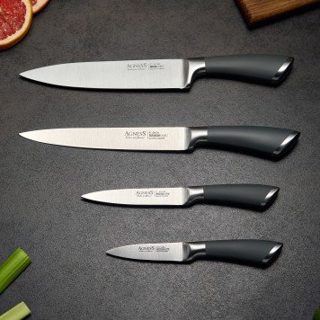 Набор ножей 5 пр.с магнитным держателем и ручкой из нерж.стали AGNESS 911-048-1