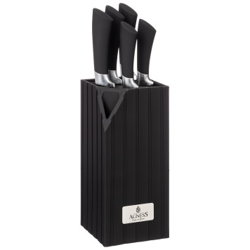 Набор ножей на пластиковой подставке, 6 предметов AGNESS 911-483