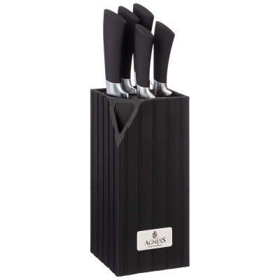 Набор ножей на пластиковой подставке, 6 предметов AGNESS 911-483