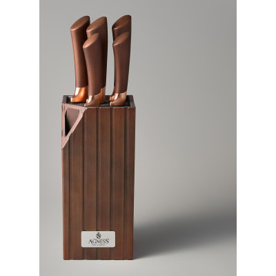 Набор ножей на пластиковой подставке, 6 предметов AGNESS 911-486-2